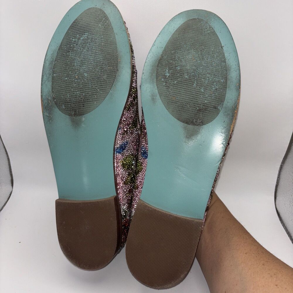Betsey Johnson Aron Floral Bejeweled Rhinestone Loafers Women's Shoes Sz 11M - Picture 6 of 7